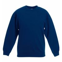 Navy blauwe katoenmix sweater voor meisjes   - - thumbnail