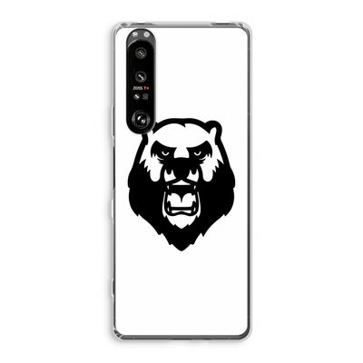 Angry Bear (white): Sony Xperia 1 III Transparant Hoesje