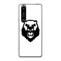 Angry Bear (white): Sony Xperia 1 III Transparant Hoesje