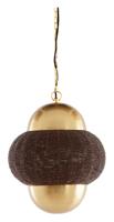 Light & Living Hanglamp 'Cetara' Kralen, 33cm, kleur Donkerbruin/Brons