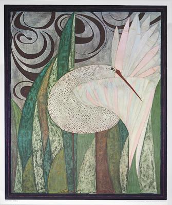 Kunstdruk Beate Rose - Vogel 2 52x62cm
