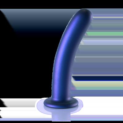 Ouch! by Shots Zachte Silicone G-Spot Dildo - 7'' / 17 cm - Metallic Blauw