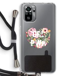 GRL PWR Flower: Xiaomi Redmi Note 10S Transparant Hoesje met koord