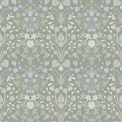 Dutch Wallcoverings Langenas - Varblommor Green - Groen