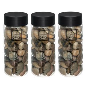 Atmosphera middelgrote decoratie/hobby stenen - 3x - bruin mix - 750 gram - Aquarium en vazen vullin