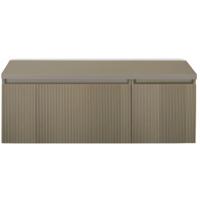 Frozen 3D Badmeubelset 120 cm - Greeplijst in Kleur - Wastafel Onderkast met Bovenblad Olive