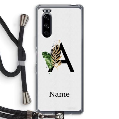 Charcoal Flora: Sony Xperia 5 Transparant Hoesje met koord