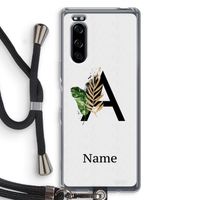 Charcoal Flora: Sony Xperia 5 Transparant Hoesje met koord