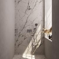 Thermostatische Inbouw Regendouche Brauer Brushed Edition Met Drukknoppen SET 55 Met 20 cm Douchekop En Rechte Muurarm En 3-Standen Handdouche En