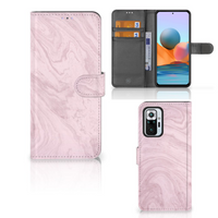 Xiaomi Redmi Note 10 Pro Bookcase Marble Pink - Origineel Cadeau Vriendin - thumbnail