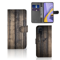 Samsung Galaxy A51 Book Style Case Steigerhout - thumbnail