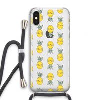 Ananas: iPhone X Transparant Hoesje met koord