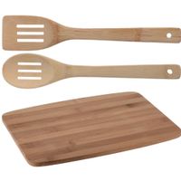 Snijplank met 2 spatels 23 x 33 cm van hout