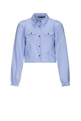 NoBell winter blouse meisjes - licht blauw - Tikky - gestreept, cropped
