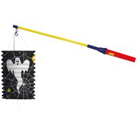 Lampionstokje 50 cm - met spook lampion - zwart - H18 cm