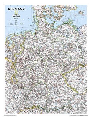 Wandkaart 02814 Germany - Duitsland, 58 x 76 cm | National Geographic