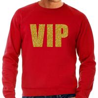 Verkleed glitter sweater voor heren - rood - VIP - glitter goud - foute party