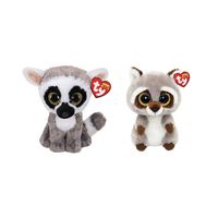 Ty - Knuffel - Beanie Boo's - Linus Lemur & Racoon