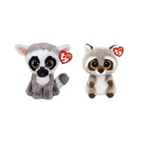 Ty - Knuffel - Beanie Boo's - Linus Lemur & Racoon - thumbnail