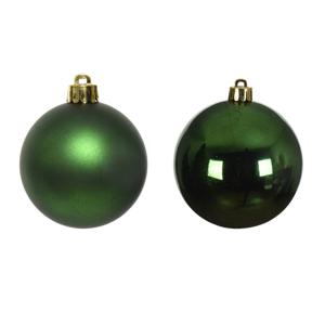 Decoris kleine kerstballen - 16x st - donkergroen - 4 cm - kunststof - onbreekbare kerstballen