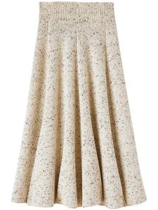 Jil Sander ribbed-knit wool skirt - Tons neutres