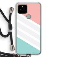 Strepen pastel: Pixel 5 Transparant Hoesje met koord