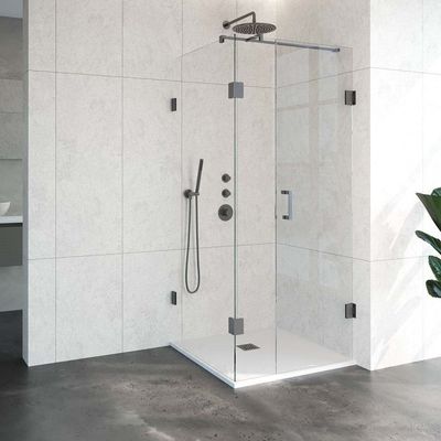 Douchecabine Compleet Just Creating Profielloos 3-Delig 90x90 cm Gunmetal Sanitop