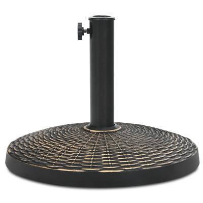 Ronde Parasolvoet van 12 kg Robuuste Parasolvoet voor Buiten met Verstelbare Knop Geschikt voor Zwembad en Tuin Brons