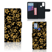 Alcatel 1S (2021) Hoesje Gouden Bloemen