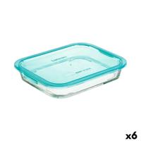 Hermetische Lunchtrommel Luminarc Keep'n Lagon Turkoois 1,5 L Glas (6 Stuks)