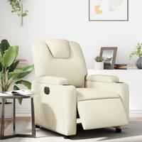 Fauteuil elektrisch verstelbaar kunstleer crèmekleurig