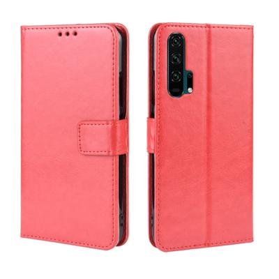 Retro Crazy Horse textuur horizontale Flip lederen case voor HUAWEI Honor 20pro met houder & kaartsleuven & fotolijstjes (rood)
