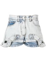 Almaz short en jean superposé à taille mi-haute - Bleu