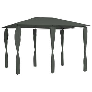 VidaXL Prieel met paalhoezen 160 g/m² 3x4x2,6 m antracietkleurig