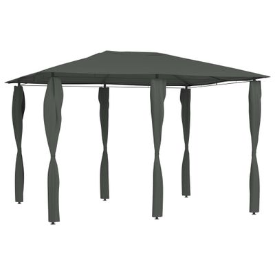 VidaXL Prieel met paalhoezen 160 g/m² 3x4x2,6 m antracietkleurig