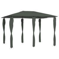 VidaXL Prieel met paalhoezen 160 g/m² 3x4x2,6 m antracietkleurig