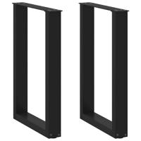 Eettafelpoten 2 st U-vormig 50x(72-73) cm staal zwart Eettafelpoten 2 st U-vormig 50x(72-73) cm staal zwart