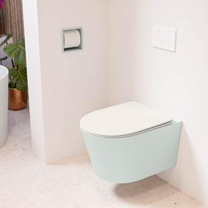 Wandcloset Mondiaz Lavie | Zonder spoelrand | Incl.Toiletzitting-Linen | Keramiek | Greey (licht grijs)