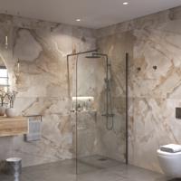 Sanivo Inloopdouche Ronde Hoek Glas 8mm Nano Coating Gunmetal Profiel met Stang (Alle Maten)