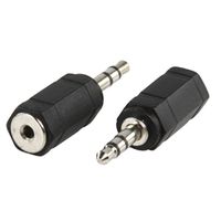 Valueline AC-025 tussenstuk voor kabels 2.5mm 3.5mm Zwart