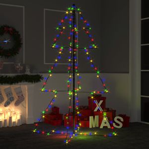 VidaXL Kegelkerstboom 200 led&apos;s binnen en buiten 98x150 cm
