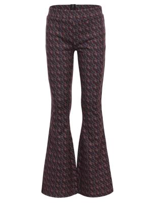 LOOXS 10sixteen winter flare broek meisjes - bordeaux rood/roze - camouflage