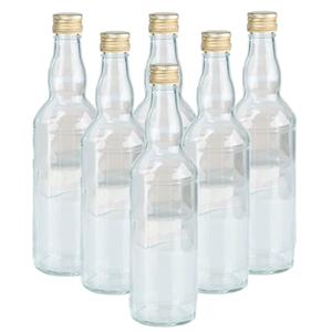 Glazen fles met schroefdop van 500 ml - 6x - Weckflessen - Waterflessen - Olie flessen