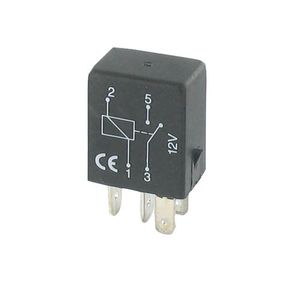 Relais 12V 25A 4 polig aan/uit mini 40391