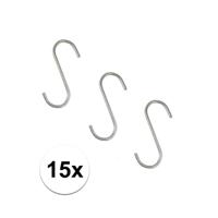 Benson S-haken / ophanghaken - 15x stuks - metaal - ophanghaakjes