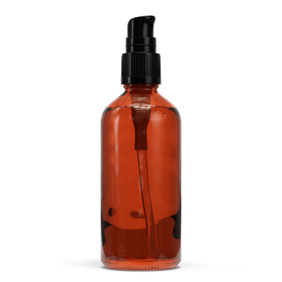 Glazen fles - Bruin (incl. varierende doppen) 100 ml (Smalle hals - DIN18) / Olie / Crème Dispenser