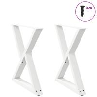 Eettafelpoten 2 st 70x(72-73,3) cm staal wit