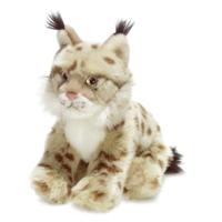 WNF pluche lynx knuffel dier - grijs/bruin - 23 cm - Liggend - Zeer mooie kwaliteit - thumbnail