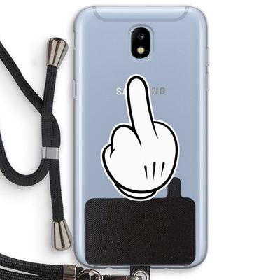 Middle finger black: Samsung Galaxy J5 (2017) Transparant Hoesje met koord