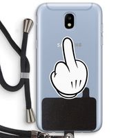Middle finger black: Samsung Galaxy J5 (2017) Transparant Hoesje met koord